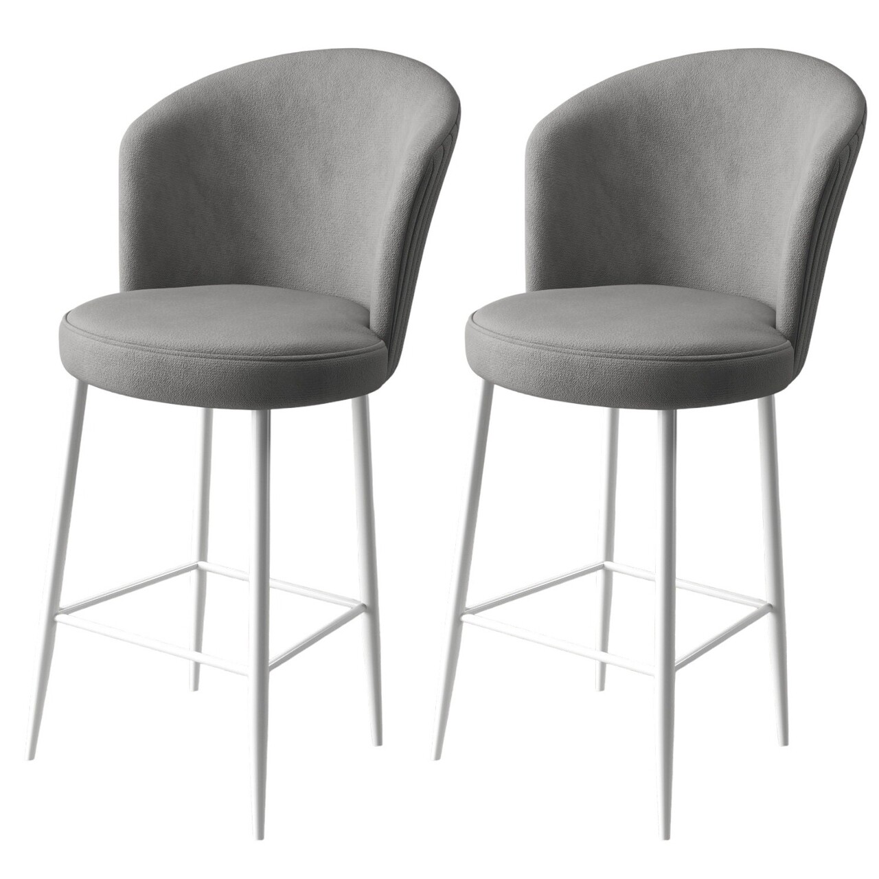 Set scaun de bar (2 bucăți), Hanah Home, Alte, Gri/Alb - imagine 5